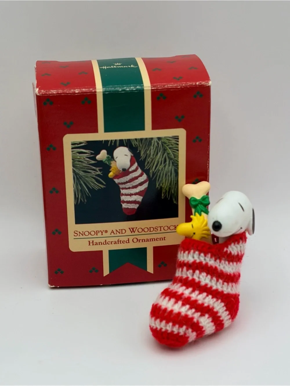 Hallmark 1972 Snoopy and Woodstock Stocking Peanuts Keepsake Ornament with Box